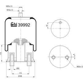 FEBI BILSTEIN 39992 Federbalg, Luftfederung FEBI BILSTEIN 39992 Federbalg, Luftfederung