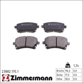 Bremsbelagsatz, Scheibenbremse 23882.175.1 Bremsbelagsatz, Scheibenbremse 23882.175.1