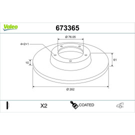 Bremsscheibe 673365 Bremsscheibe 673365