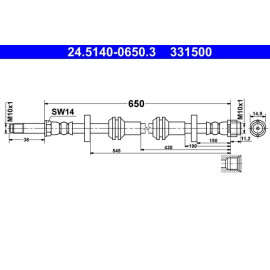 ATE 24.5140-0650.3 Bremsschlauch ATE 24.5140-0650.3 Bremsschlauch