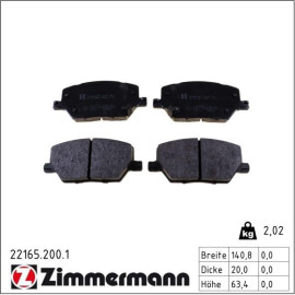 Bremsbelagsatz, Scheibenbremse 22165.200.1 Bremsbelagsatz, Scheibenbremse 22165.200.1