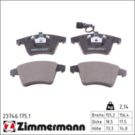 Bremsbelagsatz, Scheibenbremse 23746.175.1 Bremsbelagsatz, Scheibenbremse 23746.175.1
