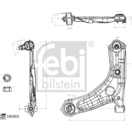 FEBI BILSTEIN 185903 Querlenker, Lenker, Radaufhängung FEBI BILSTEIN 185903 Querlenker, Lenker, Radaufhängung