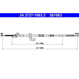 Seilzug, Feststellbremse 24.3727-1963.2 Seilzug, Feststellbremse 24.3727-1963.2