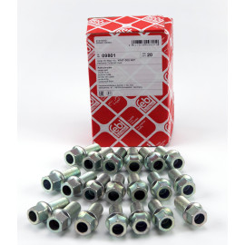 20x FEBI 09801 Radschraube M14x1,5, Kugelbund A/G, 27 mm, silber, 8.8, für Leichtmetallfelgen, für Stahlfelgen, SW17, verzinkt, Stahl, Außensechskant 20x FEBI 09801 Radschraube M14x1,5, Kugelbund A/G, 27 mm, silber, 8.8, für Leichtmetallfelgen, für Stahlfelgen, SW17, verzinkt, Stahl, Außensechskant