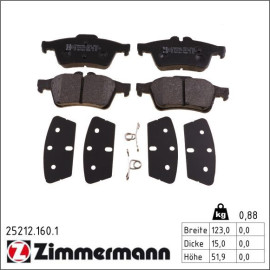 Bremsbelagsatz, Scheibenbremse 25212.160.1 Bremsbelagsatz, Scheibenbremse 25212.160.1