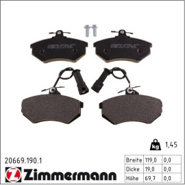 Bremsbelagsatz, Scheibenbremse 20669.190.1 Bremsbelagsatz, Scheibenbremse 20669.190.1