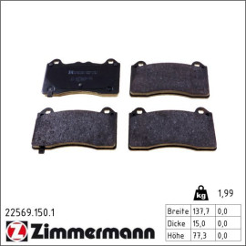 Bremsbelagsatz, Scheibenbremse 22569.150.1