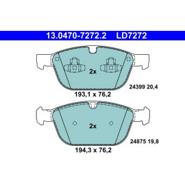 ATE 13.0470-7272.2 Bremsbelagsatz, Scheibenbremse Ceramic