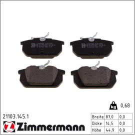 Bremsbelagsatz, Scheibenbremse 21103.145.1 Bremsbelagsatz, Scheibenbremse 21103.145.1