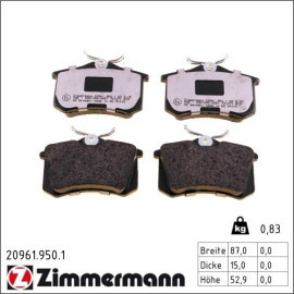 Bremsbelagsatz, Scheibenbremse 20961.950.1