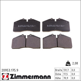 Bremsbelagsatz, Scheibenbremse 20953.175.9 Bremsbelagsatz, Scheibenbremse 20953.175.9