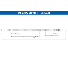 Seilzug, Feststellbremse 24.3727-3420.2 Seilzug, Feststellbremse 24.3727-3420.2