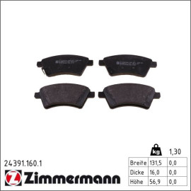 Bremsbelagsatz, Scheibenbremse 24391.160.1 Bremsbelagsatz, Scheibenbremse 24391.160.1