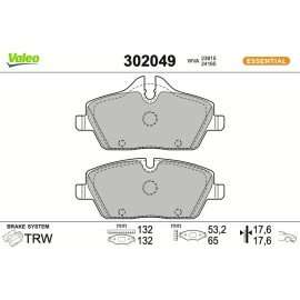Valeo 302049 Bremsbelagsatz, Scheibenbremse ESSENTIAL