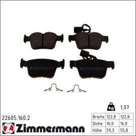 Bremsbelagsatz, Scheibenbremse 22605.160.2 Bremsbelagsatz, Scheibenbremse 22605.160.2