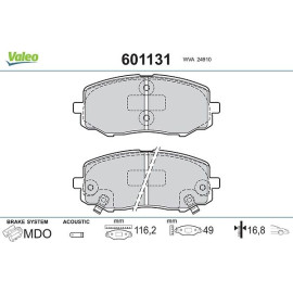 Valeo 601131 Bremsbelagsatz, Scheibenbremse Valeo 601131 Bremsbelagsatz, Scheibenbremse