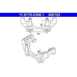 Halter, Bremssattel 11.8170-0306.1