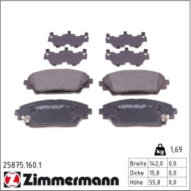Bremsbelagsatz, Scheibenbremse 25875.160.1 Bremsbelagsatz, Scheibenbremse 25875.160.1