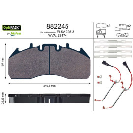 Valeo 882245 Bremsbelagsatz, Scheibenbremse OPTIPACK Valeo 882245 Bremsbelagsatz, Scheibenbremse OPTIPACK