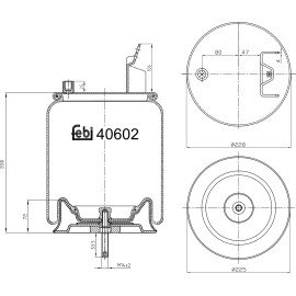 FEBI BILSTEIN 40602 Federbalg, Luftfederung FEBI BILSTEIN 40602 Federbalg, Luftfederung