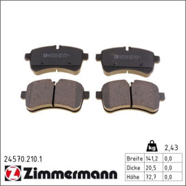 Zimmermann 24570.210.1 Bremsbelagsatz, Scheibenbremse Zimmermann 24570.210.1 Bremsbelagsatz, Scheibenbremse