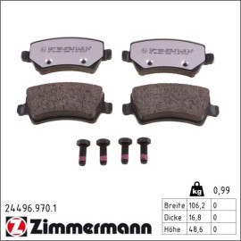 Bremsbelagsatz, Scheibenbremse 24496.970.1 Bremsbelagsatz, Scheibenbremse 24496.970.1