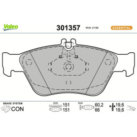 Bremsbelagsatz, Scheibenbremse 301357 Bremsbelagsatz, Scheibenbremse 301357