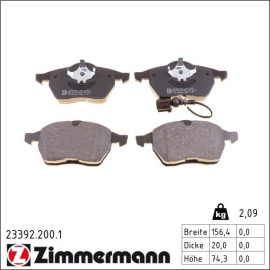 Bremsbelagsatz, Scheibenbremse 23392.200.1 Bremsbelagsatz, Scheibenbremse 23392.200.1