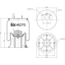 FEBI BILSTEIN 46270 Federbalg, Luftfederung FEBI BILSTEIN 46270 Federbalg, Luftfederung