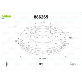 Valeo 886265 Bremsscheibe Valeo 886265 Bremsscheibe