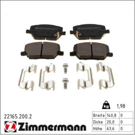 Bremsbelagsatz, Scheibenbremse 22165.200.2 Bremsbelagsatz, Scheibenbremse 22165.200.2