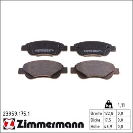 Bremsbelagsatz, Scheibenbremse 23959.175.1 Bremsbelagsatz, Scheibenbremse 23959.175.1