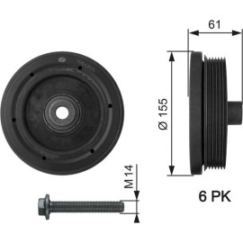 Riemenscheibe, Kurbelwelle TVD1021A