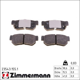 Bremsbelagsatz, Scheibenbremse 23543.155.1 Bremsbelagsatz, Scheibenbremse 23543.155.1
