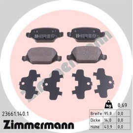 Bremsbelagsatz, Scheibenbremse 23661.140.1 Bremsbelagsatz, Scheibenbremse 23661.140.1
