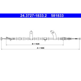Seilzug, Feststellbremse 24.3727-1833.2 Seilzug, Feststellbremse 24.3727-1833.2