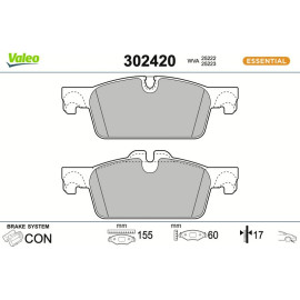 Valeo 302420 Bremsbelagsatz, Scheibenbremse ESSENTIAL Valeo 302420 Bremsbelagsatz, Scheibenbremse ESSENTIAL