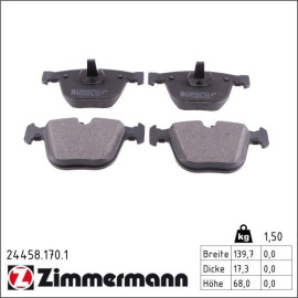 Bremsbelagsatz, Scheibenbremse 24458.170.1 Bremsbelagsatz, Scheibenbremse 24458.170.1