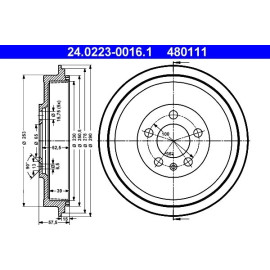 Bremstrommel 24.0223-0016.1 Bremstrommel 24.0223-0016.1