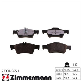 Bremsbelagsatz, Scheibenbremse 23334.965.1 Bremsbelagsatz, Scheibenbremse 23334.965.1