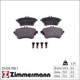 Bremsbelagsatz, Scheibenbremse 25326.190.1 Bremsbelagsatz, Scheibenbremse 25326.190.1