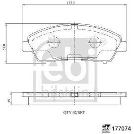 FEBI BILSTEIN 177074 Bremsbeläge FEBI BILSTEIN 177074 Bremsbeläge