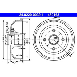 Bremstrommel 24.0220-0039.1