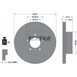 Textar 92176105 Bremsscheibe PRO+ Textar 92176105 Bremsscheibe PRO+