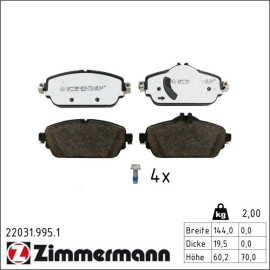 Bremsbelagsatz, Scheibenbremse 22031.995.1