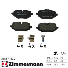 Bremsbelagsatz, Scheibenbremse 26687.180.2 Bremsbelagsatz, Scheibenbremse 26687.180.2