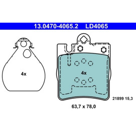 ATE Ceramic 13.0470-4065.2 Bremsbeläge, exkl. Verschleißwarnkontakt, mit Zubehör ATE Ceramic 13.0470-4065.2 Bremsbeläge, exkl. Verschleißwarnkontakt, mit Zubehör