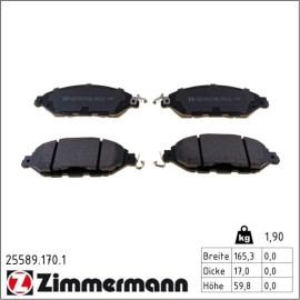 Bremsbelagsatz, Scheibenbremse 25589.170.1 Bremsbelagsatz, Scheibenbremse 25589.170.1