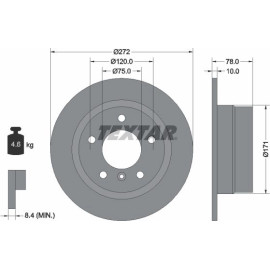Textar 92072303 Bremsscheibe PRO Textar 92072303 Bremsscheibe PRO